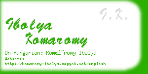 ibolya komaromy business card